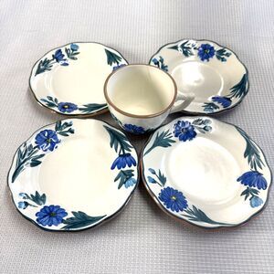 Set of Vintage Stangl Hand Painted Bread & Butter Plates Dahlia USA MCM
